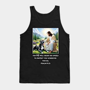 Psalm 99 11 Jesus and a Cane Corso Tank Top